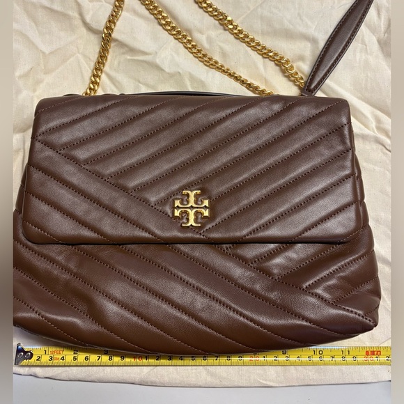 Tory Burch Chocolate KIRA CHEVRON SHOULDER BAG